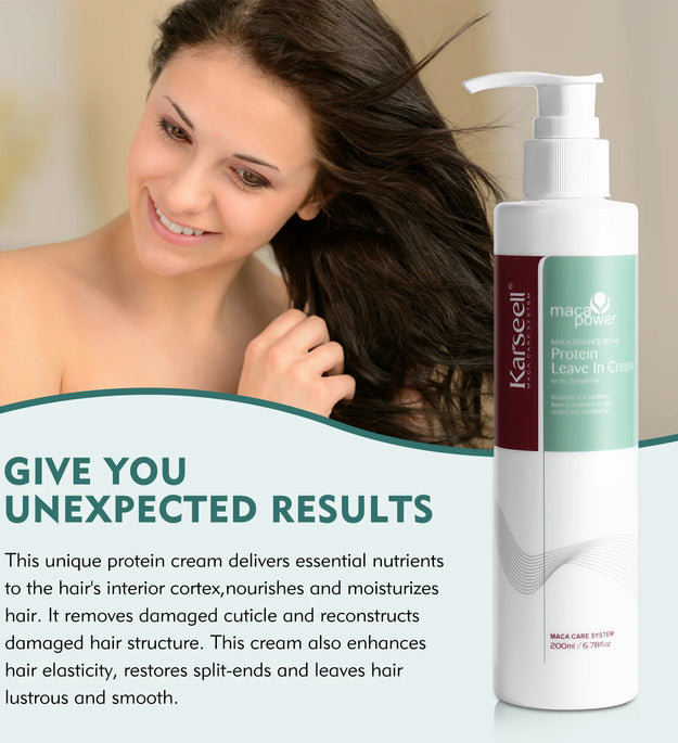 Karseell Leave In Conditioner Repair Protein Cream Hair Treatment  Natural Essences Organic Protein Cream for Dry Damaged Hair