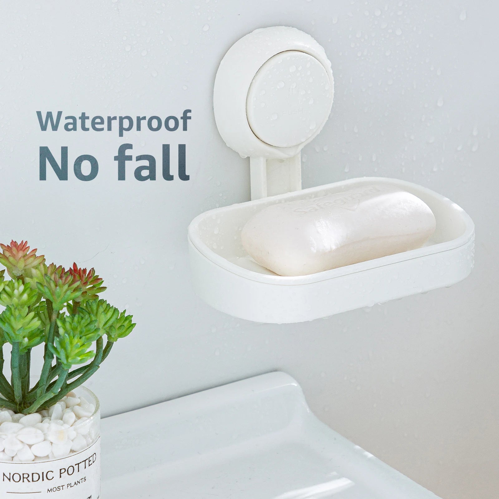 TAILI Soap Dish for Shower Waterproof Shower Soap Holder Heavy Duty Soap Dish No Drilling Soap Holder for Bathroom Kitchen Sink