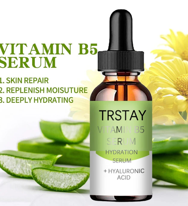 Vitamin B5 Face Serum Smooth Moisturizing Repair Dry Skin Aloe Soothe Pores Shrink Firming Hydrating Oil Control Facial Essence - BlissFully