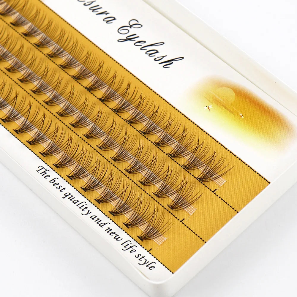 1 Box/60 Bunches Mink Eyelashes Natural 3D Russian Individual Eyelash extension 10D Eyelash cluster Makeup Tool Lashes Wholesale