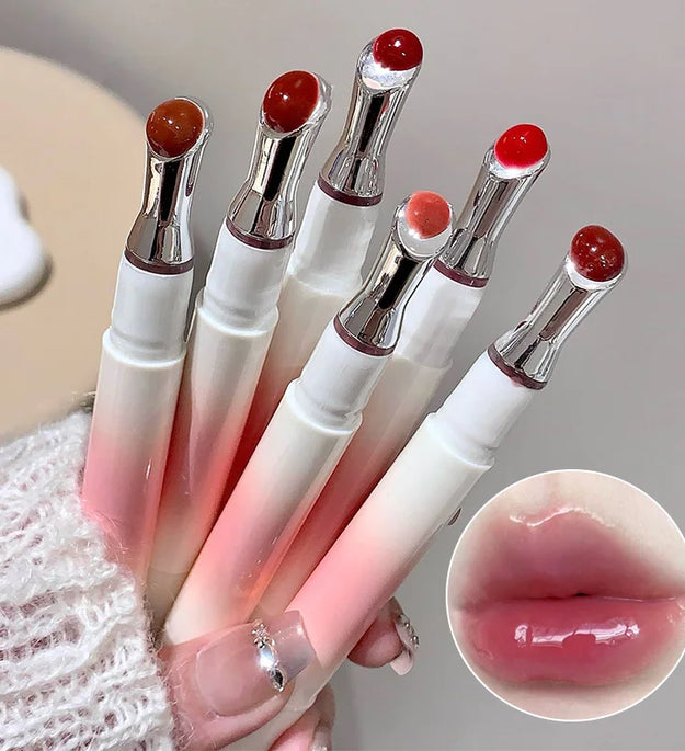 Kakashow Mirror Watery Lip Gloss Iron Brush Head Jelly Lipgloss Moisturizing Lip Tint Lipstick Nature Nude Lips Makeup Cosmetics