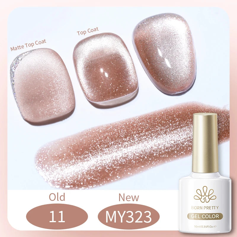 BORN PRETTY 10ml Dark Red Cat Magnetic Gel Nail Polish for Winter Nails DIY Jelly Glass Silver-Light Varnis Semi Permanent