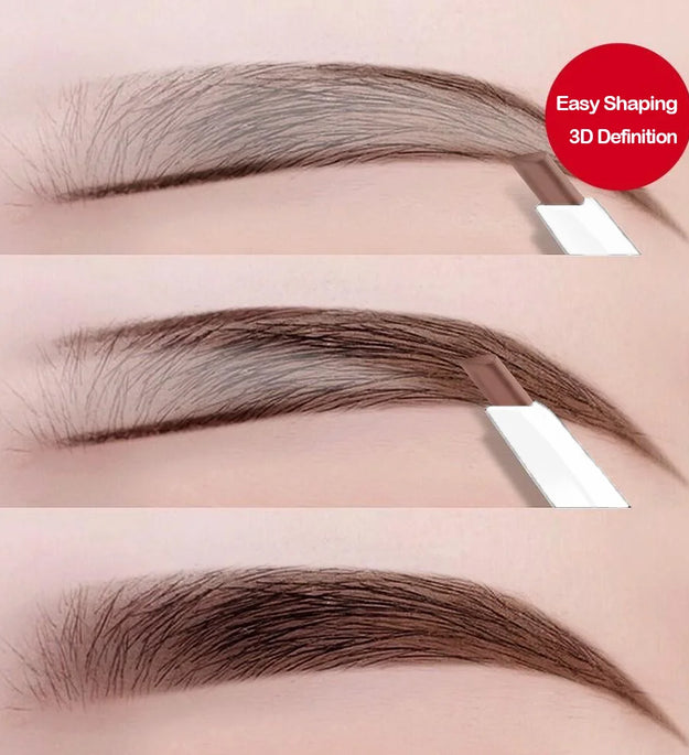 Thin-Head Double-Ended Eyebrow Pencil – Waterproof, Long-Lasting, Auto-Rotate, Brush Tip, Contour, Natural, Certified, Unisex