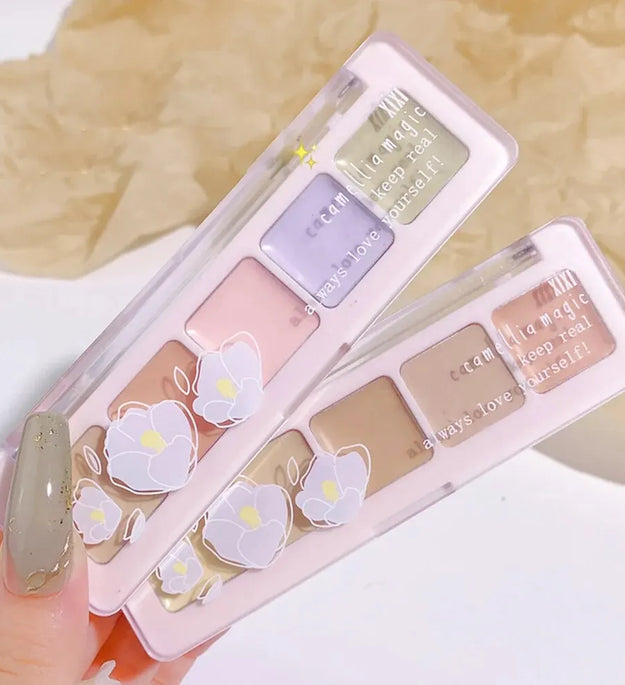 XIXI 5 Colors Corrector Palette Color Correcting Concealer Palett Face Contouring Highlighter Conceals Dark Circles Blemishes - BlissFully