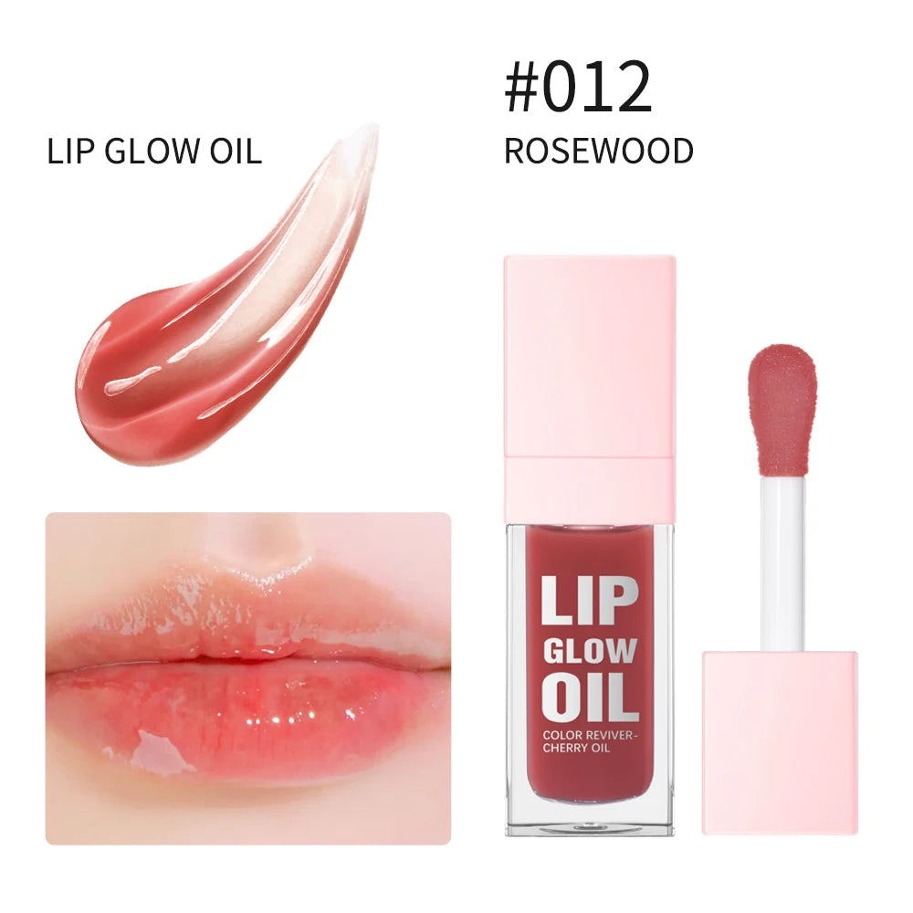 8.3ml Moisturizing and Volumizing Lip Gloss Oil, Hydrating Lip Glow Oil, Lip Care Beauty Product, Tinted Lip Oil #020 Mahogany