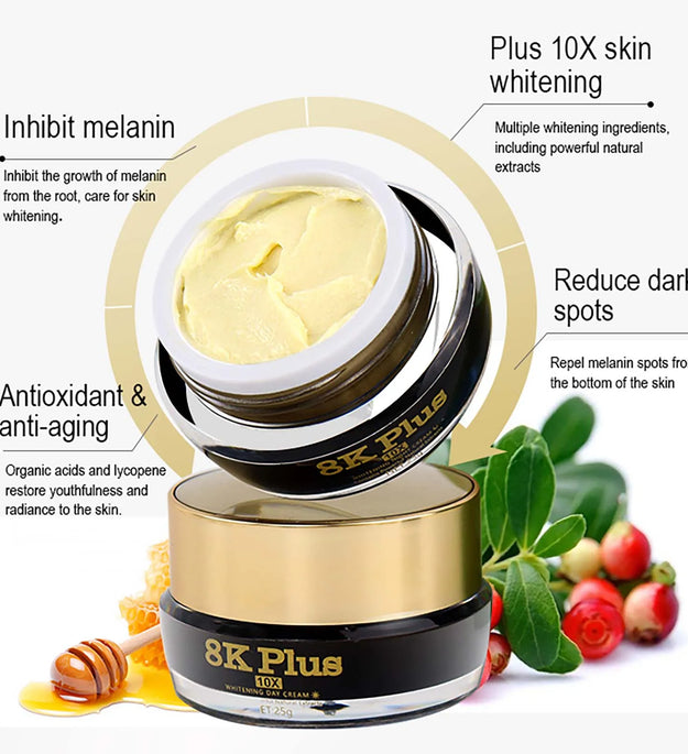 AILKE Whitening Face Cream, Reduce Dark Spots, Wrinkles, Melanin, Even Skin Tone, With Collagen, Glutathione, for All Skin Types - BlissFully
