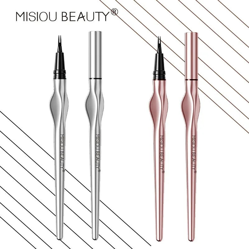 2 Point Wild Eyebrow Pencil Long-Lasting Easy Grip Waterproof Thin Liquid Silkworm Brow Pen Korean Makeup for Eyebrow Tattoo