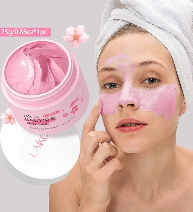 LAIKOU Sakura Mud Mask 25g Deep Cleansing Blackheads Brightening Oil Control Face Mask