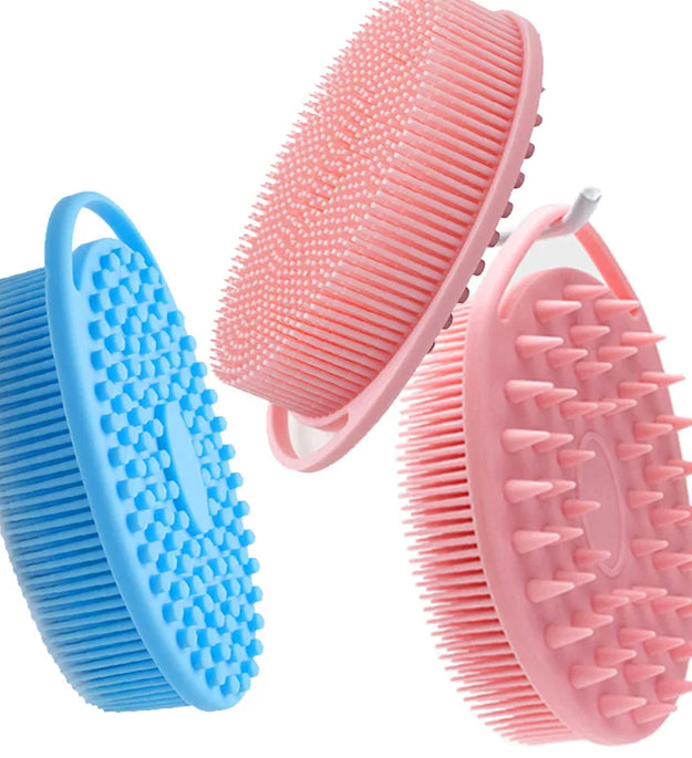 Silicone body scrubber adopts advanced sanitary technology, which is mild and clean, with good foam, durable, and silicone doubl