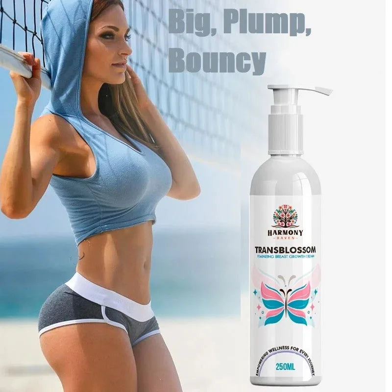 TransBlossom Feminine Boobs Enlargement Cream MTF Enhance Feminization TS Bust Larger Softer Smooth Elastic Skin 100ml/250ml