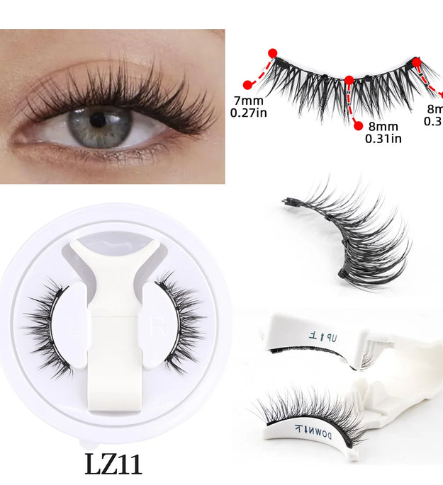 Hot 1 Pair Magnetic Eyelashes Handmade Fluffy Faux Mink Lashes Reusable Natural False Eyelashes and Magnetic Tweezers Set Makeup