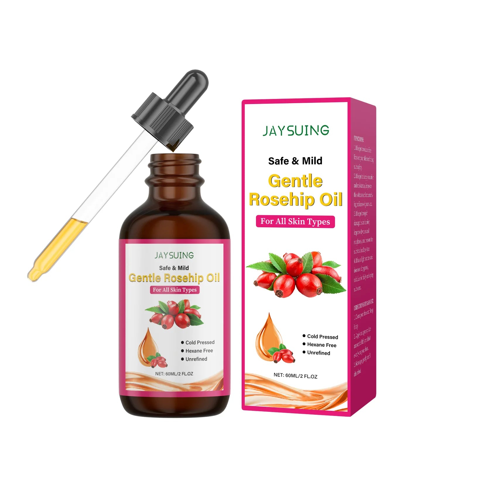 Rosehip Oil for Face Organic Anti-Aging Acne Scar Treatment Fade Fine Line Lifting Firming Moisturizer Wrinkle Reduction Essence