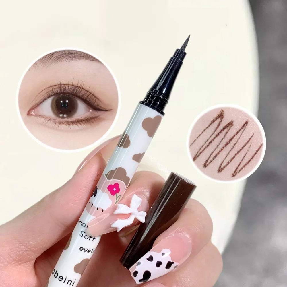 3 Colors Brown Lying Silkworm Liquid Eyeliner Pen Waterproof Big Eyes Makeup Smooth Quick-drying Women Cosmetics Beauty Tools