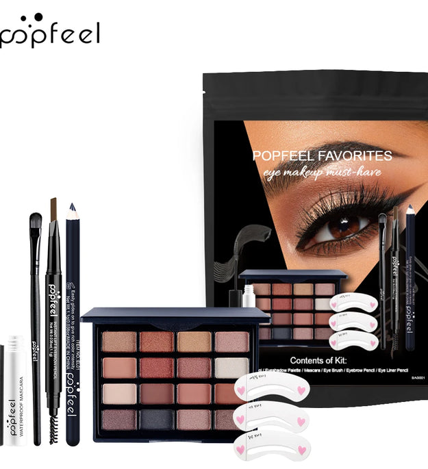 POPFEEL Eye Makeup Kit Makeup Set, Mini Makeup Kit, Eey Shadow Palette Eyebrow Mascara Eyeliner