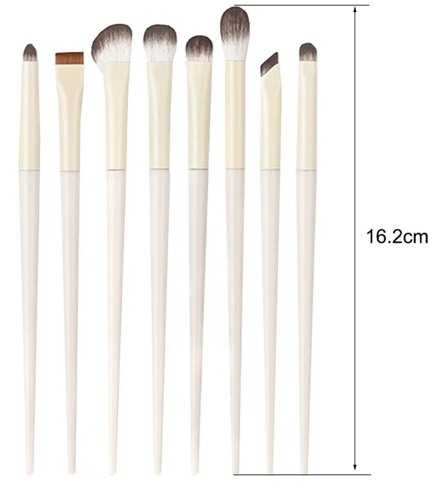 5/6/8/10pcs Natural Eye Makeup Brushes Set Detail Eyeshadow Brush Makeup Brush White Ultra Soft Eyeshadow Eyeliner Makeup Tool