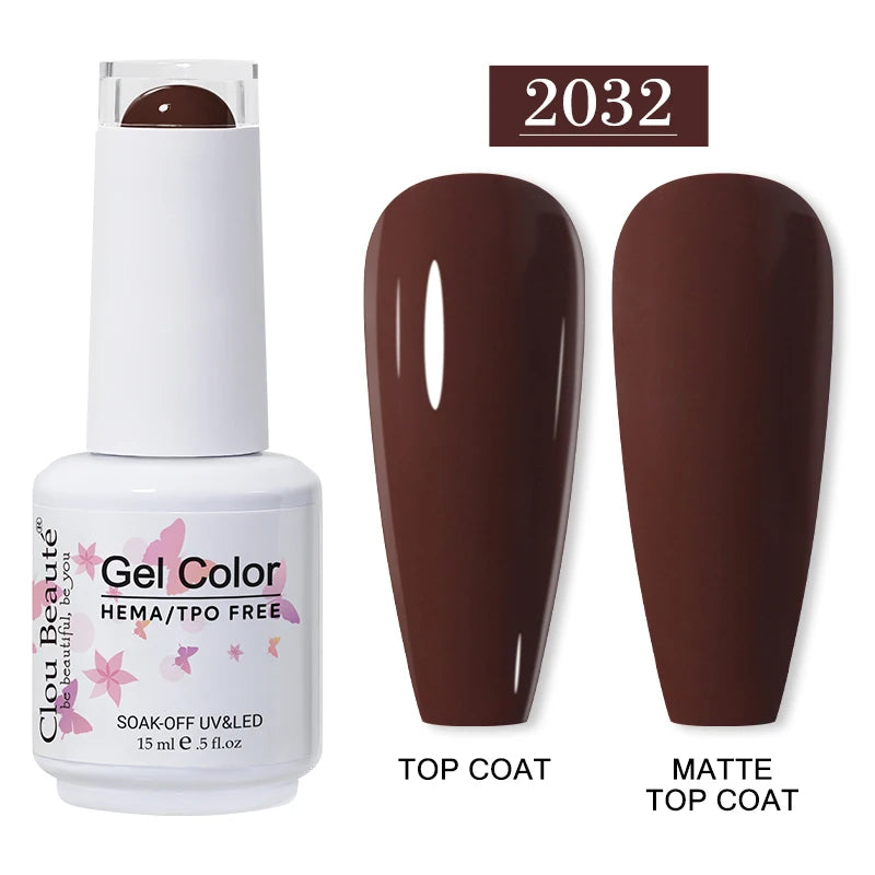 Clou Beaute 15ml HEMA TPO FREE Gel Nail Polish Vernis Semi Permanent UV Nail Art Varnish Lakiery Hybrydowe Manicure Gel Polish