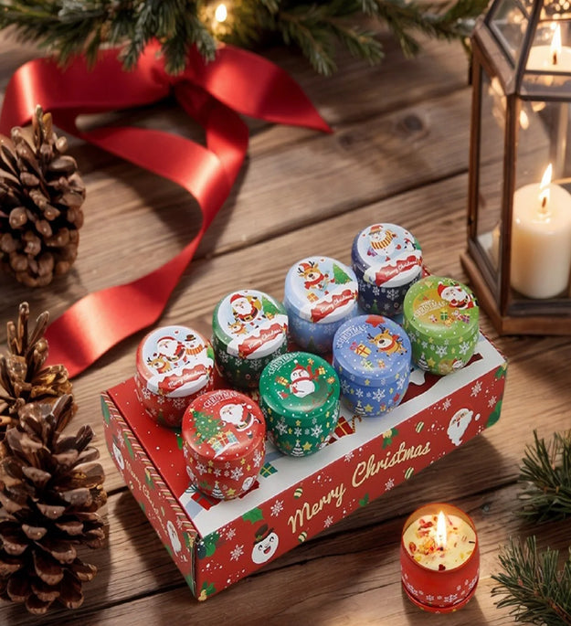 Christmas Aromatherapy Candles Santa Claus Snowmen Tin Cans Candle Christmas Decoration For Home Xmas New Year 2025 Navidad