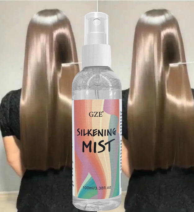 GZE HAIR SILKENING SPRAY Silk Therapy Thermal Shield,tThermal-Pressing Product that Polishes, Silkens, and Smooths Curly Texture - BlissFully