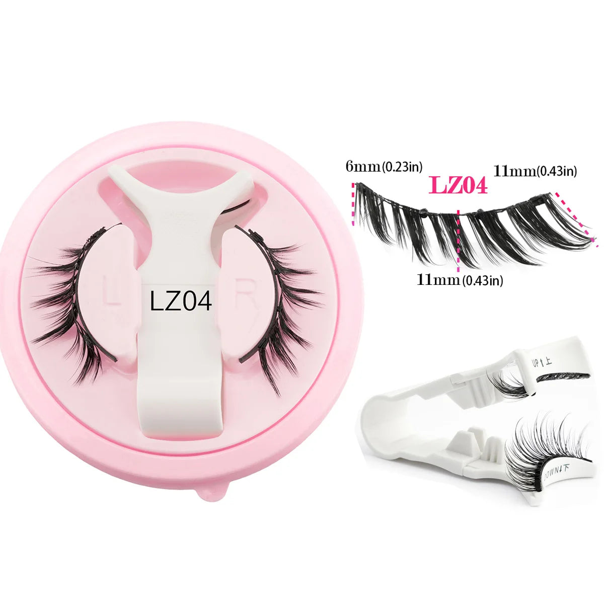 Lanjinglin Magnetic Eyelashes 1 Pair Natural Faux Mink Lashes Reusable False Eyelashes Tweezer Set Eyelash Extension Makeup Tool