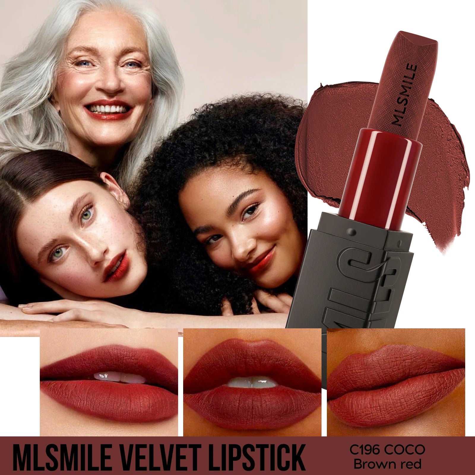 6-Color Embossed Matte Lipstick, Easy to Apply, Moisturizing and Natural Finish Long-Lasting Smooth Texture for Soft and Elegant