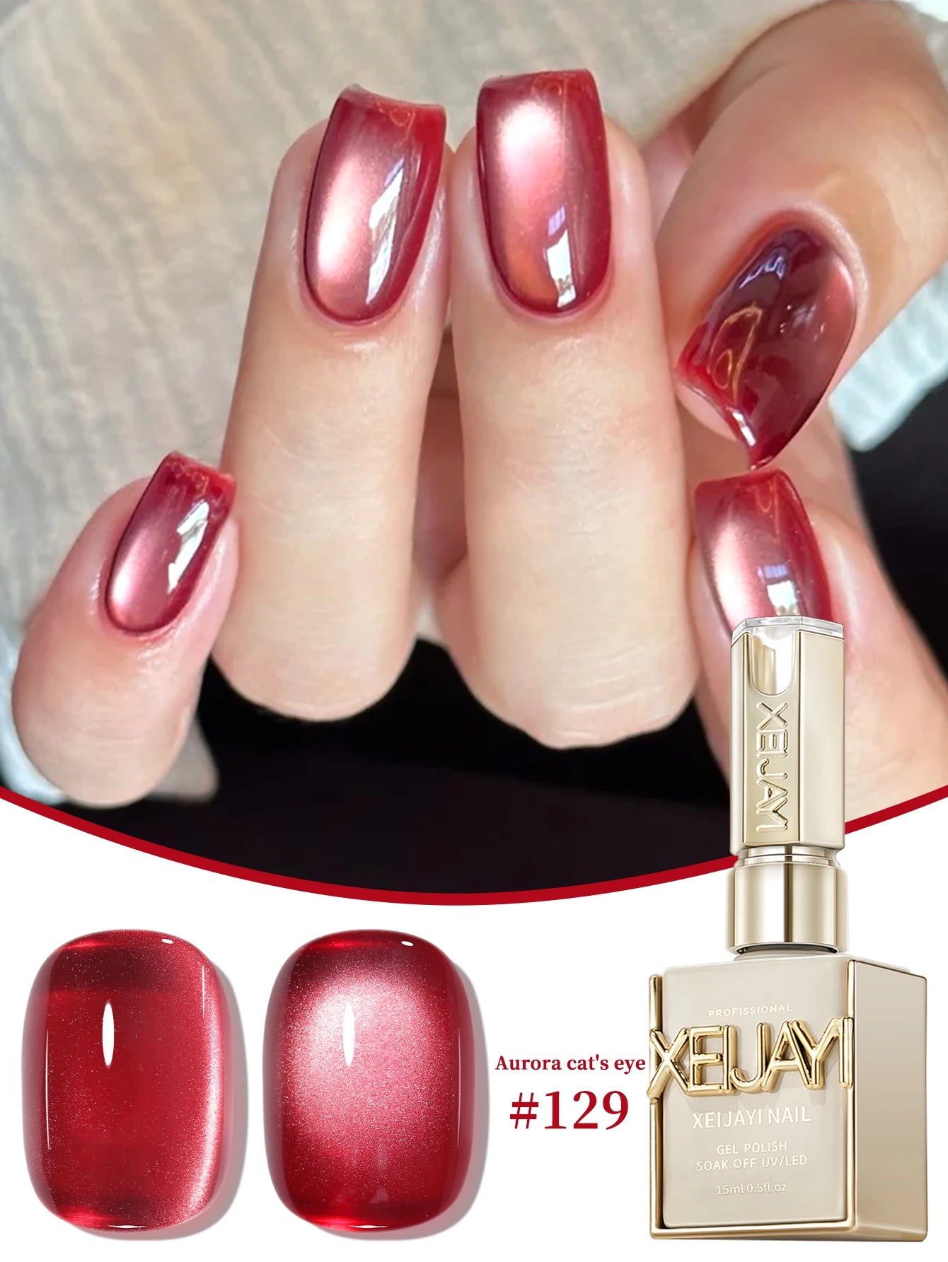 15ml Universal Silver Cat Eye Gel Polish. Glittery, Magnetic. Needs UV/LED Lamp. For Home & Salon DIY