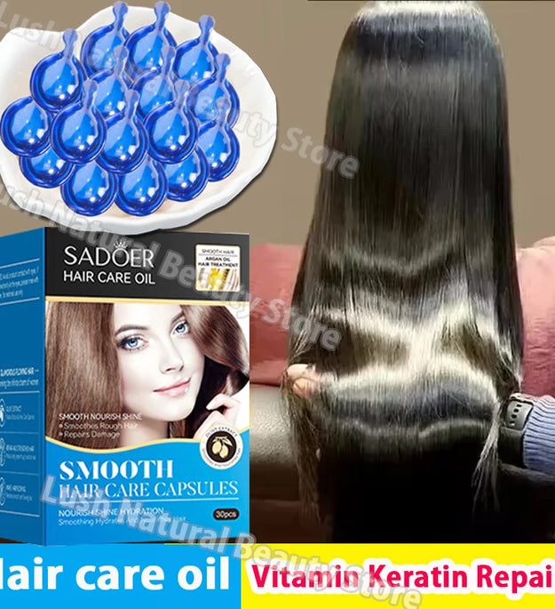 Magic Hair Vitamin Capsule Keratin Oil Fast Restore Hair Soft Smooth Shiny Deep Moisturizer Frizzy Dry Scalp Hair Care Products