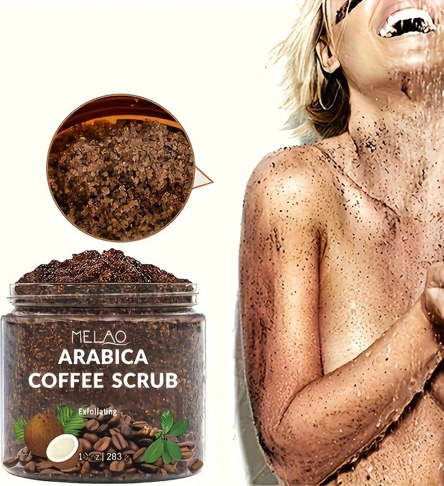 MELAO Arabica Coffee Scrub - All Natural Exfoliating Body Scrub for Skin Care Dead Sea Salt and Arabica Coffee Moisturizing