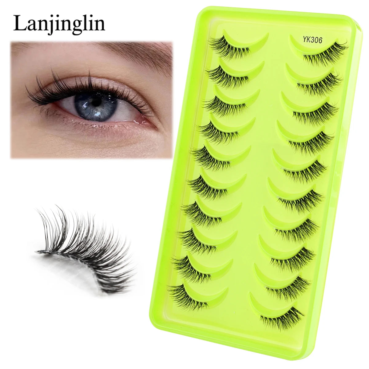 Fake Lashes 3/10 Pairs Half Lashes Cat Eye Natural Long Wispy 3D Mink Eyelash Reusable Makeup Tool Faux Cils maquillaje Cílios