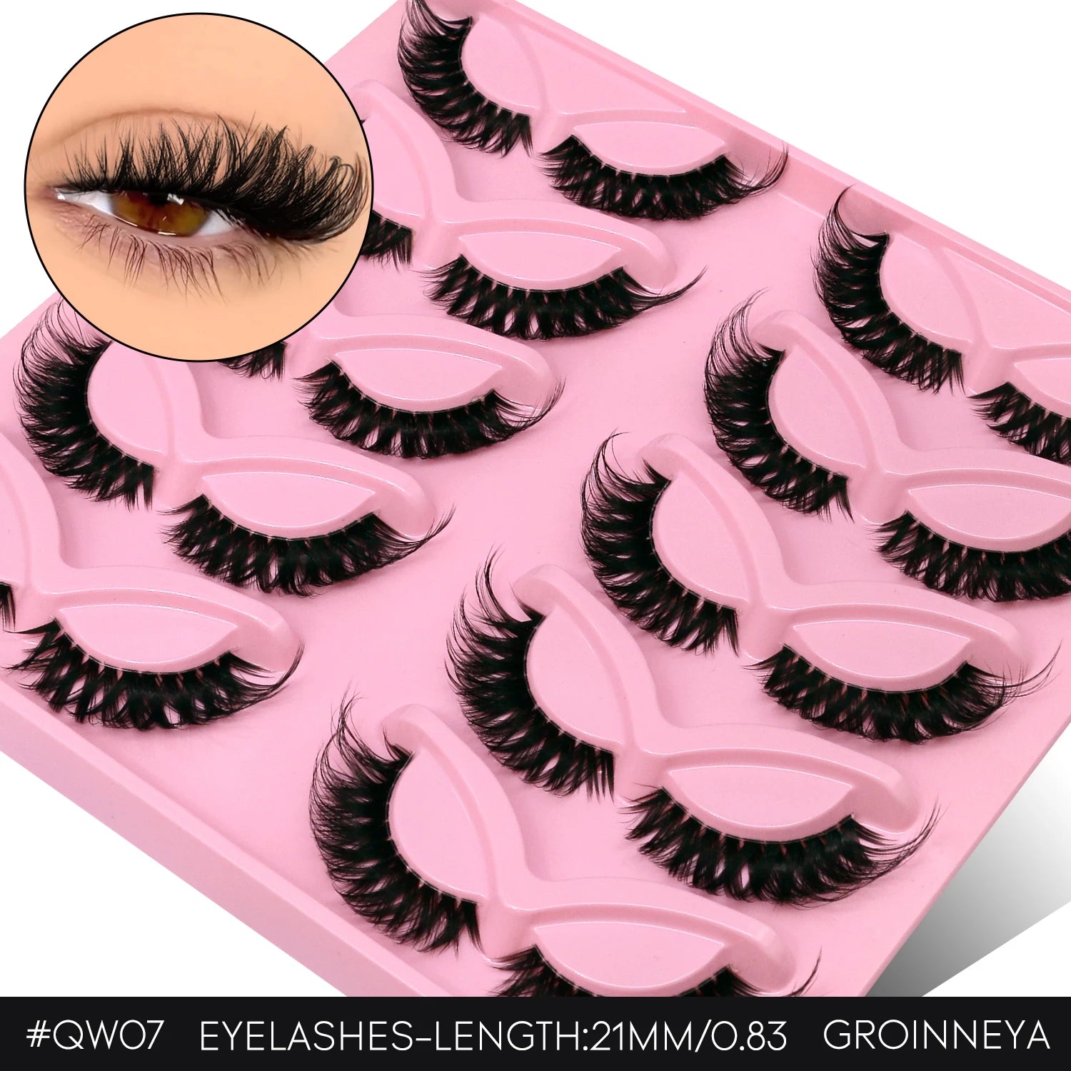 GROINNEYA Fluffy Cat Lashes 3D Faux Mink Lashes Soft Full Thick Eyelashes Wispy False Eyelashes Curly lashes wholesale lashes