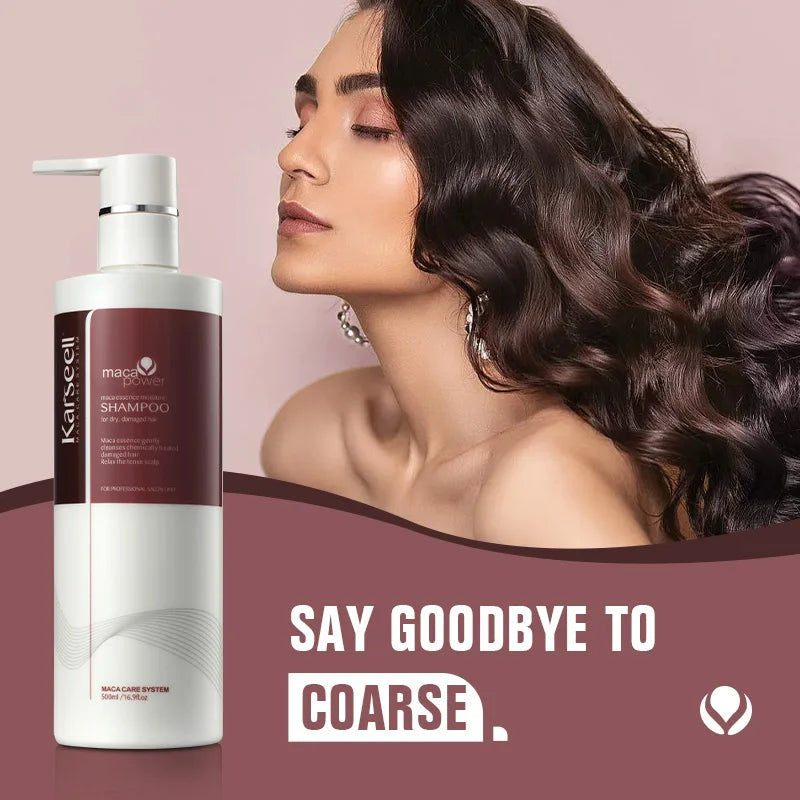 Karseell 500ml Argan Oil Shampoo Herbal Extract Moisturizing Smooth Shampoo for Dry and Damaged Hair - BlissFully