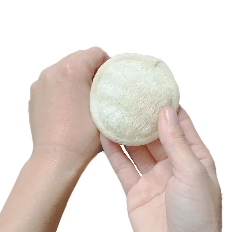 Natural Loofah Body Bath Brush - Reusable Exfoliating Scrubber with Soft Bristles Loofah Sponge for Face And Body Cleaning