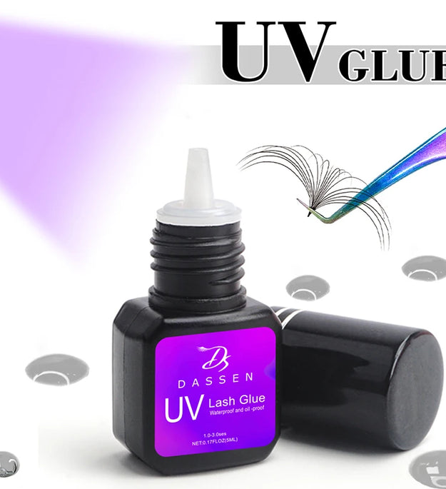 Dassen 5ML 1 Second Fast Drying Strong False Eye Lash Extension UV Glue Adhesive Retention Low Smell Mink Eyelash Glue UV