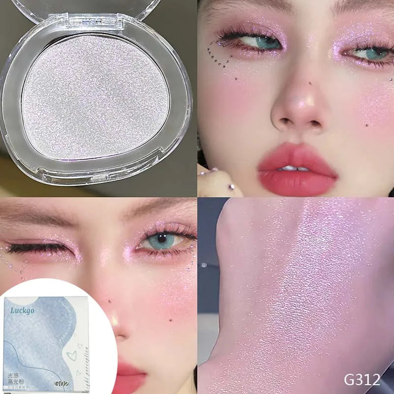 Light Perception Highlighter Powder Makeup Diamond Glitter Highlighter Palette Bright Shiny Illuminator Face Makeup Cosmetics