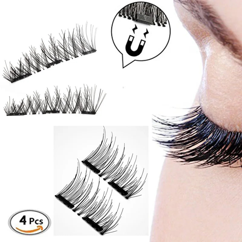3D Magnetic False Eyelashes Individual Lashes Extension Tools Set Accessories Mink Fake Eyelash Makeup Cosmetics With 2/3 Magnet