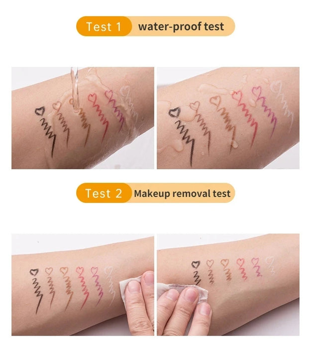 5 Colors Eyeliner Pencil Waterproof Long-lasting Blue Black Brown Easy Wearing Eyeliner Pen