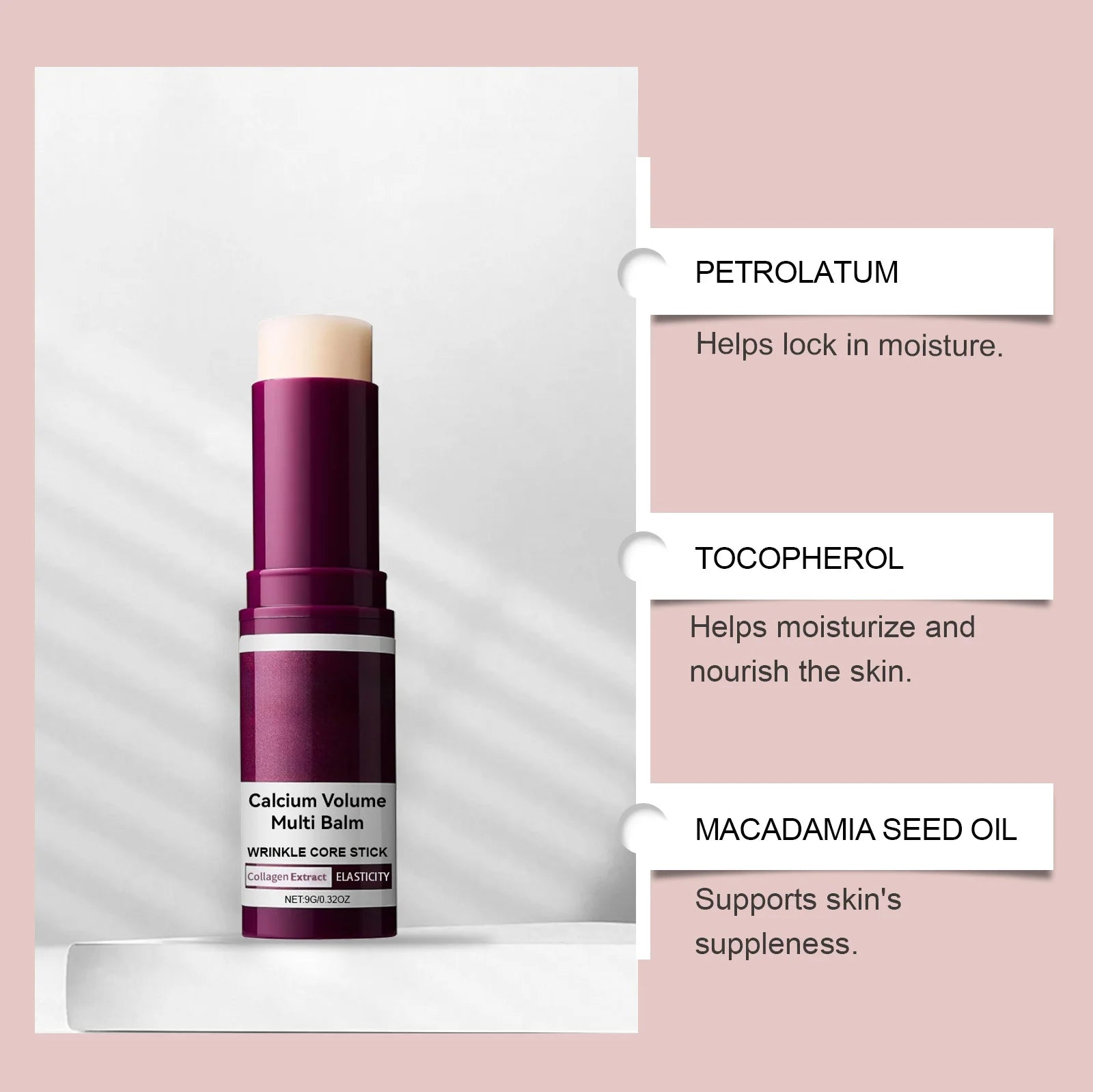 Calcium Skincare Set Anti-Aging Calcium Volume Facial Serum Eye Patches Multi Balm Fade Fine Lines Reduce Dark Circles Nourishes