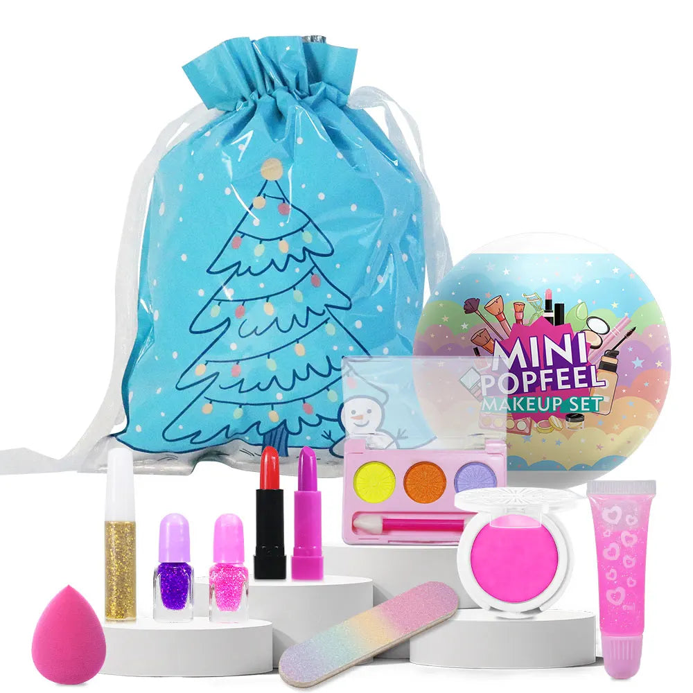 POPFEEL Christmas Surprise Makeup Mini Ball Set -10-Piece Collection with Mini Lipstick, Eyeshadow, and Nail Polish-Perfect Gift