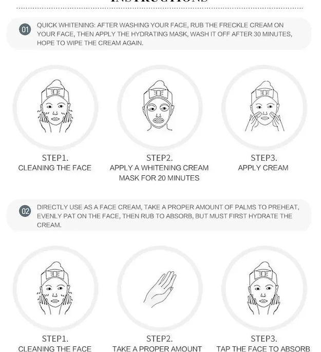 Whitening Freckles Cream Remove Melasma Dark Spot Lightening Melanin Brightening Melasma Remover Moisturize Anti-aging Face Care - BlissFully