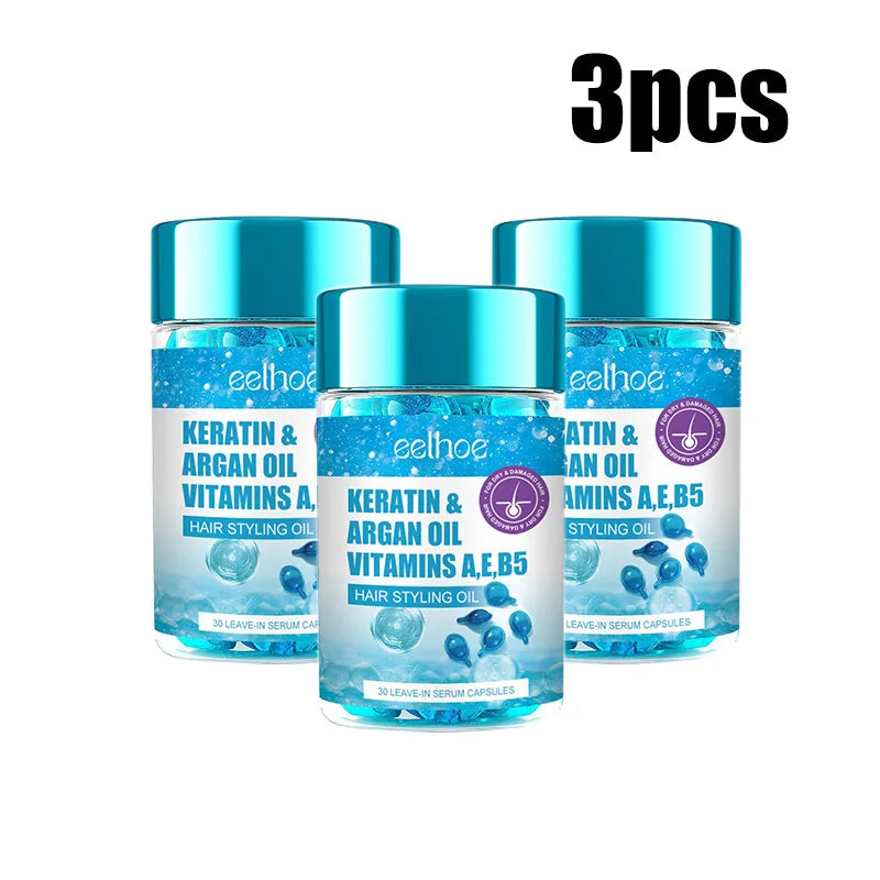 Magic Hair Vitamin Capsule Keratin Oil Fast Restore Hair Soft Smooth Shiny Deep Moisturizer Frizzy Dry Scalp Hair Care Products - BlissFully