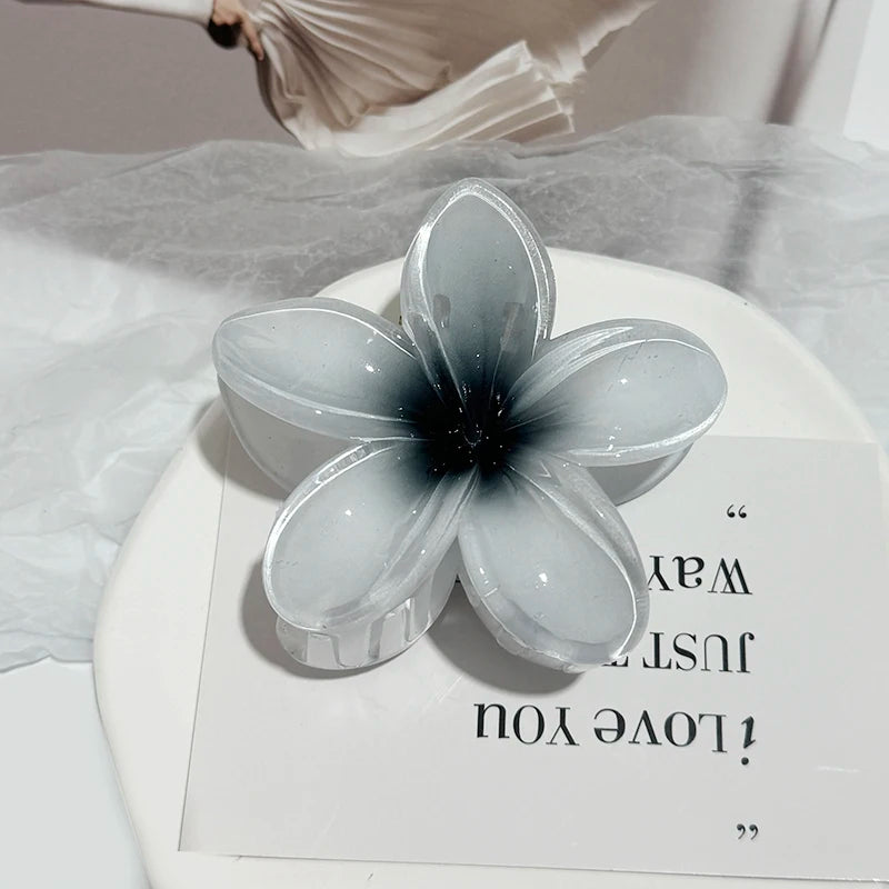Korean Hawaiian Gradient Flower Hair Claw Clip For Women Girl Fashion Plastic Non Slip Hold Hairpin Barrette Hair Accessories