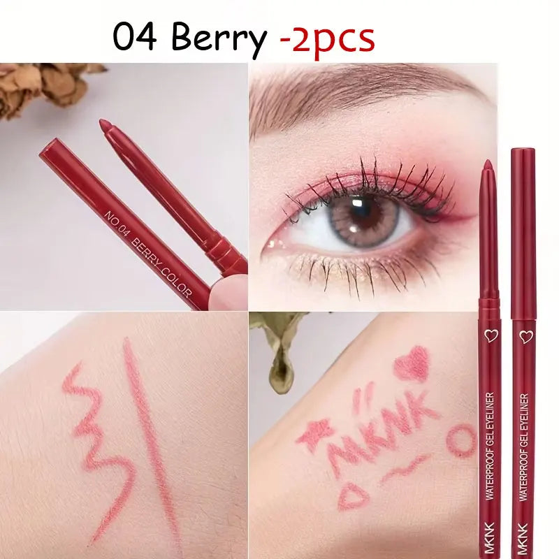 5 Colors Eyeliner Pencil Waterproof Long-lasting Blue Black Brown Easy Wearing Eyeliner Pen