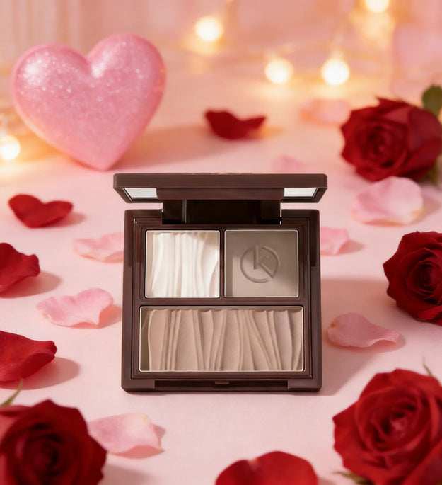 Natural Matte 3-in-1 Contour Palette - Highlighter Bronzer Blush Face Sculpting Powder Kit - Valentine's Day Makeup Gift Set