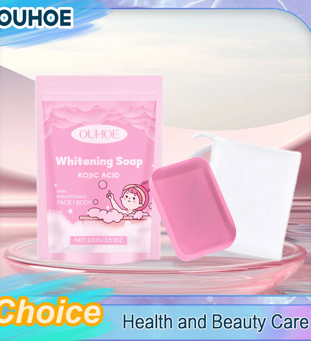 Kojic Acid Whitening Soap Deep Cleaning Chicken Skin Dark Spot Remover Oil Control Brighten Armpit Underarm Knee Lightening Soap