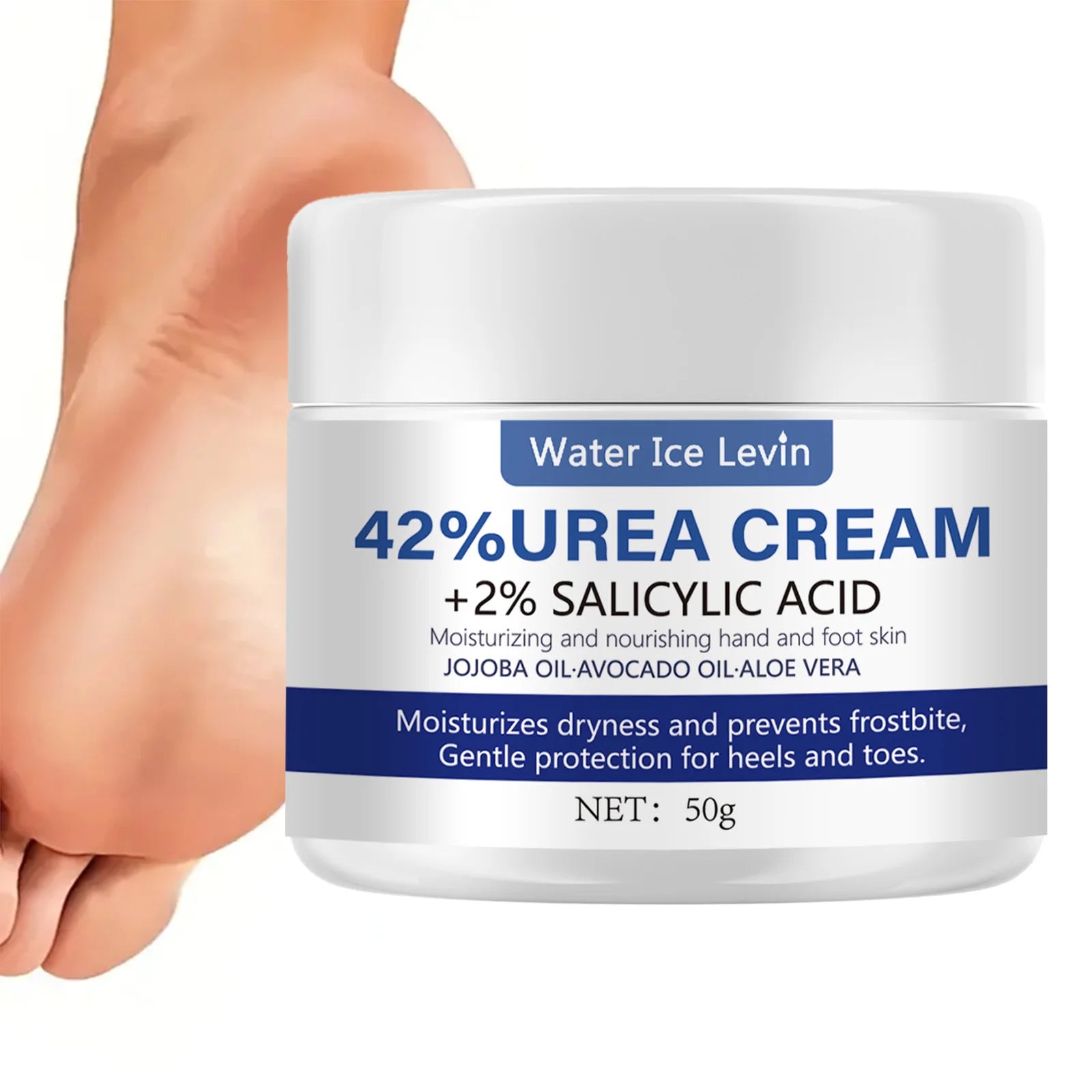 50g Ultra Moisturizing 42% Urea Aloe Vera Foot Cream - gentle exfoliating daily foot moisturizer