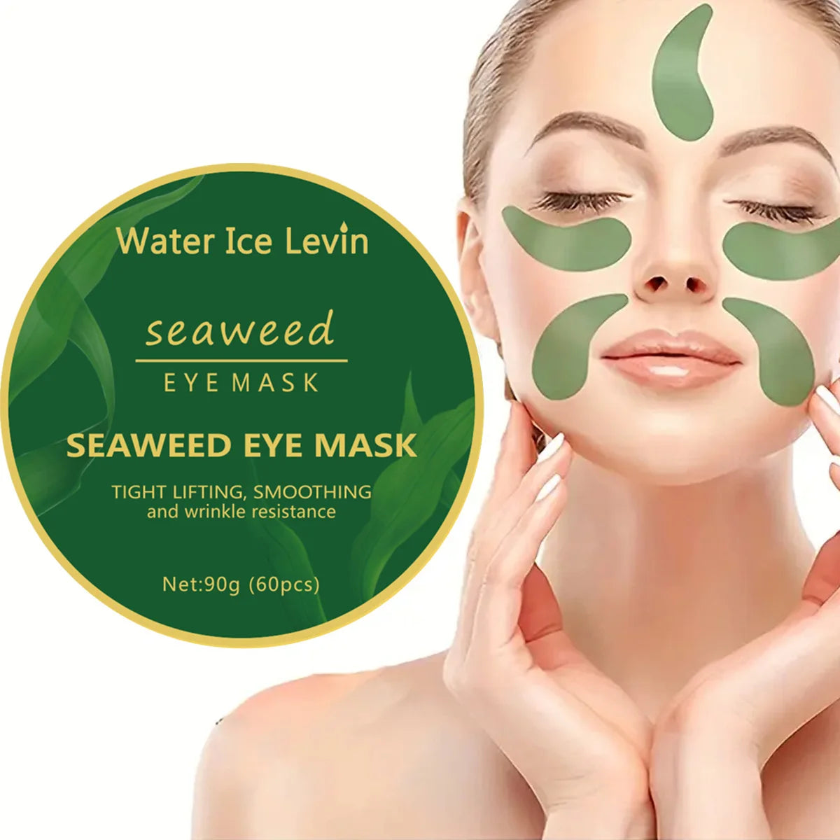 60pcs seaweed hyaluronic acid eye mask to remove dark circles collagen eye patch facial care products - BlissFully