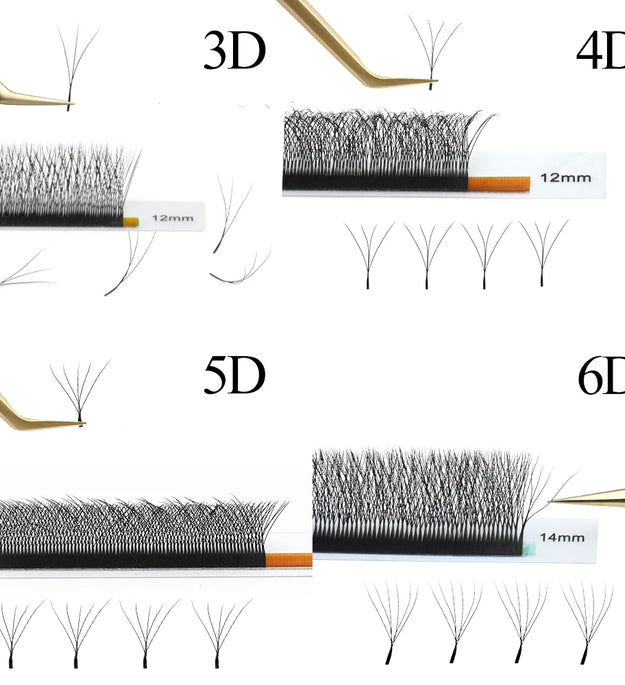 NAGARAKU Automatic Flowering W Shape  Bloom 3D 4D 5D 6D Premade Fans Eyelash Extensions Natural Soft Light Full Dense