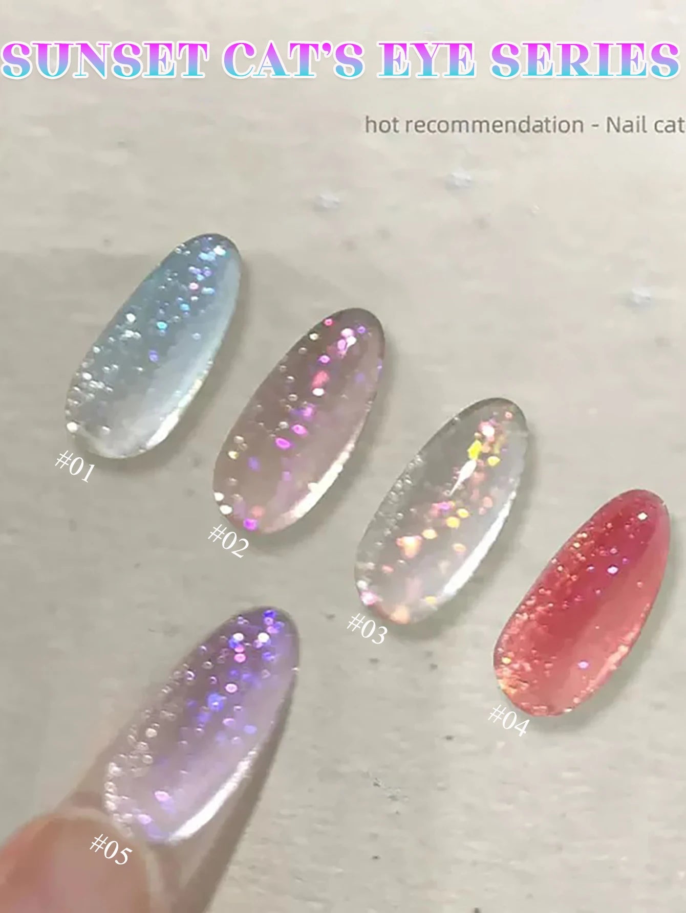 1-21pcs WS Japanese style Sparkling White Gel Nail Polish Fine Sparkling Pink Glitter Cat Eye Nail Gel Nail Art Home DIY