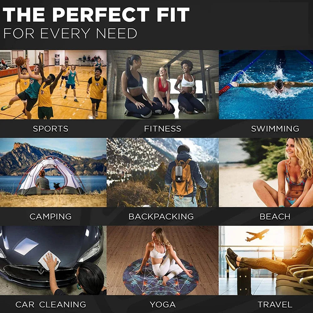 Ultra-Absorbent Microfiber Towel for Sports & Outdoor Activities - Quick-Drying, Compact - BlissFully