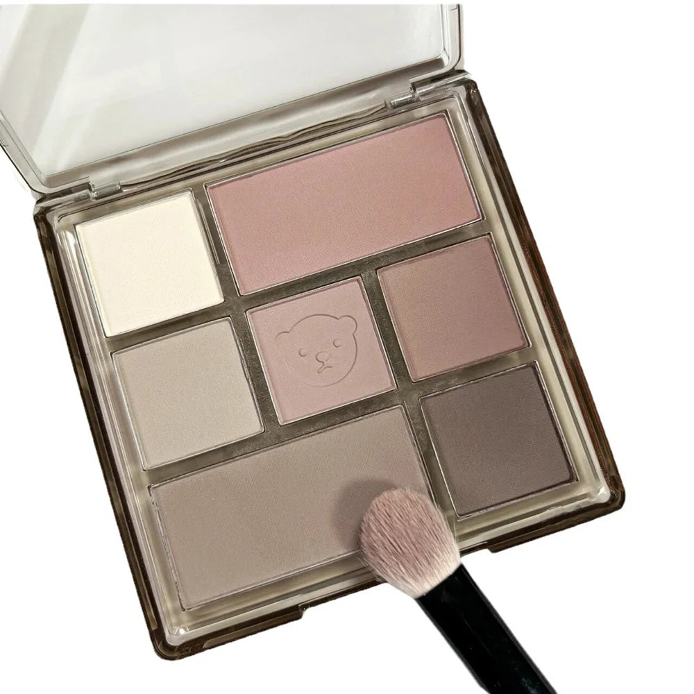 New 7Color Eye Shadow Tray Low Saturation Palette Full Matte Korean Eye Makeup Pigment Eyeshadow Tray Lasting Eye Makeup Palette