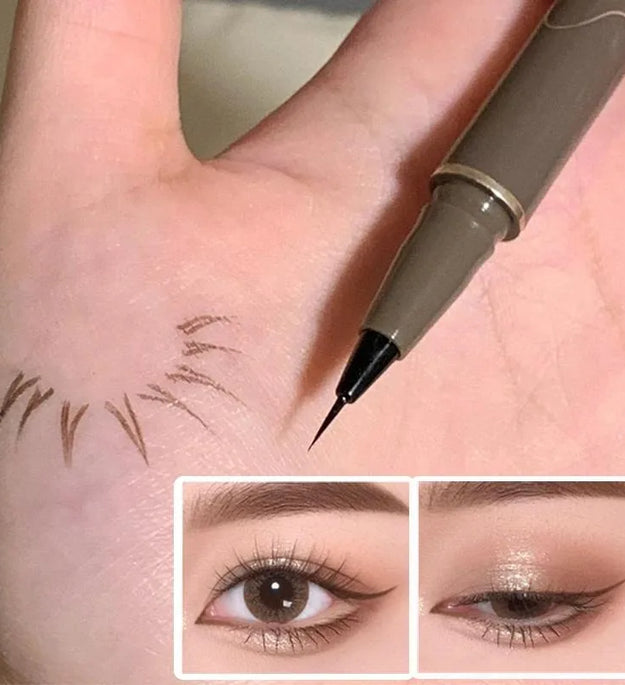 Waterproof Quick-drying Liquid Eyeliner/ultra-fine Matte Black Brown/long-lasting Silkworm Eyeliner/eye Makeup/gifts